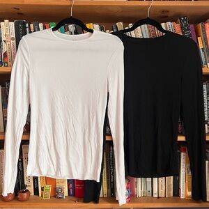 Abercrombie & Fitch size Medium long-sleeve baby tees in black and white